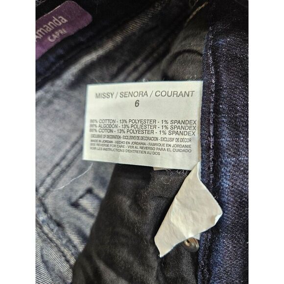 (3/$35) Gloria Vanderbilt Size 6 Pockets Amanda Cuffed Denim Blue Jean Capris - Picture 6 of 12